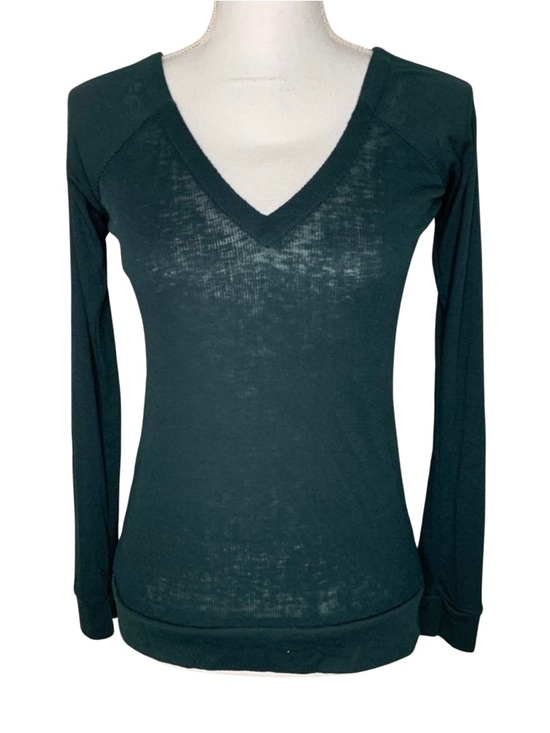 Chaser Tops - NWT Chaser Cut Out Women Long Sleeve Ribbed Top Small Hunter Green Cotton Blend